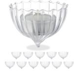 Relaxdays Suporturi plutitoare pentru lumânări tip pastilă Relaxdays, set de 12 (10109083) Pahar