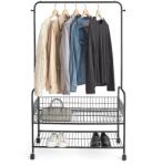 Relaxdays Suport de haine cu rotile Relaxdays cu 2 rafturi (10121149)