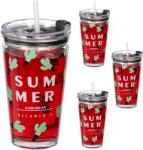 Relaxdays Set de 4 pahare Relaxdays cu motiv de cactus (10083691) Pahar