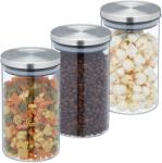 Relaxdays Set de 3 borcane Relaxdays, câte 800 ml fiecare (10074453)