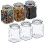 Relaxdays Set de 6 borcane Relaxdays cu capac, 750 ml (10088659)