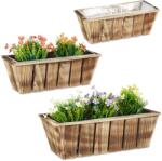 Relaxdays Set de 3 cutii de flori din lemn Relaxdays (10067519)