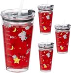 Relaxdays Set de 4 ochelari pentru copii Relaxdays cu motiv de unicorn (10083702) Pahar