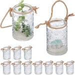 Relaxdays Suporturi pentru lumânări tip pastilă Relaxdays Vintage, set de 12 (10087275) Pahar