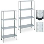 Relaxdays Set de 2 rafturi galvanizate Relaxdays pentru sarcini grele (10083092) Raft
