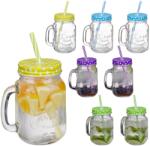 Relaxdays Pahare colorate Relaxdays cu capac, set de 8 (10073182) Pahar