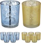 Relaxdays Pahare Relaxdays pentru lumânări tip pastilă, aurii și argintii, set de 12 (10074583) Pahar