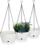 Relaxdays Coșuri suspendate pentru flori Relaxdays cu rezervor de apă, set de 3 (10100843)