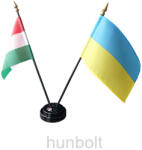  Nemzeti és Ukrán zászlók asztali tartóval