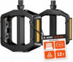  Alumínium Platform Kerékpár Pedálok Fényvisszaverőkkel Kerékpárhoz Fekete Henmi (HENMI)