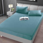 Jojo Home Husa de Pat din Catifea cu Elastic si 2 Fete de Perna 50x70cm, 180x200cm, Turcoaz-D128 (D128)