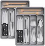  Evőeszköztartó fiók utántöltő rendszerező szürke Lifewit tálca 2 db-os szett (10092d28)