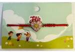 Flippy Martisor Bratara pentru Copii, Jolie, Model Inima, din Metal Auriu cu Snur Impletit Rosu, Roz (teo-134944)