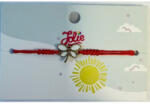 Flippy Martisor Bratara pentru Copii, Jolie, Model Libelula, din Metal Auriu cu Snur Impletit Rosu, Alb (teo-134940)