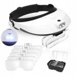 Toolcraft Nagyító Fej Szemüveg Precíziós Erős Led 6X Fejvédő (81001G)