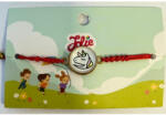 Flippy Martisor Bratara pentru Copii, Jolie, Model Unicorn, din Metal Auriu cu Snur Impletit Rosu, Alb Galben (teo-134951)
