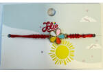 Flippy Martisor Bratara pentru Copii, Jolie, Model Floare, din Metal Auriu cu Snur Impletit Rosu, Multicolor (teo-134938)