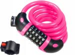  Kerékpárzár Zsinóros Biztonsági Kódzár Rózsaszín 120CM (566)
