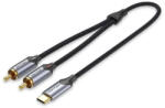 Vention BGUHF audio kábel 1 M 2 x RCA USB C-típus Fekete (BGUHF)