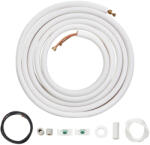 VEVOR Mini split rézcső készlet 7, 62 m 6, 35 / 9, 53 mm, háromrétegű szigeteléssel, komplett szerelőkészlettel