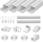 VEVOR Mini split klíma kábelcsatorna készlet 76 mm, 5350 mm hosszú PVC csővezeték burkolat klímához/hőszivattyúhoz fehér