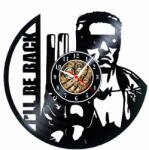  Ceas de perete din disc de vinil, Model Terminator, Negru, 30 cm