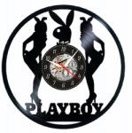  Ceas de perete din disc de vinil, Model Playboy, Negru, 30 cm