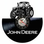  Ceas de perete din disc de vinil, Model John Deere, Negru, 30 cm