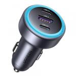 UGREEN Incarcator Auto UGREEN EC307, 30W, 3A, 1 x USB-A - 2 x USB-C, Gri (EC307-45843)