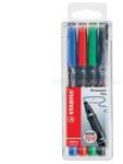 STABILO Alkoholos marker készlet 0, 7mm, OHPen F, 4 klf. szín (STABILO_42387) (STABILO_42387)