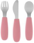 Petite&Mars Take&Match Stainless Steel Cutlery Set étkészlet gyermekeknek Dusty Rose 12m+ 3 db