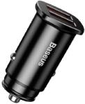 Baseus SQUARE autós töltő 2 USB aljzat (30W, PD gyorstöltő 3.0) FEKETE