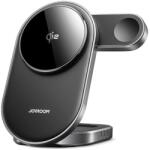 JOYROOM Apple Watch Series 11 42mm JOYROOM JR-W17 Suport de încărcare de birou 3in1 15W, încărcător Apple Watch, NEGRU (JR-W17)