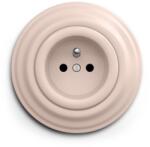 Kliklap - Retro háztartási fali konnektor kerettel 230 V antik rózsaszín KA0119+KA0118 (KA0119F)