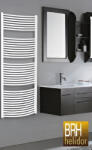 BRH Helidor 600x1490 mm-es (600x1500) fürdőszobai törölközőszárítós radiátor / törölközőszárító, 60x149 cm-es, íves kivitel, fehér színű, kötéstávolság: 550 mm, BRH-110 / BRH 110
