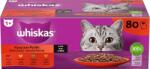 Whiskas klasszikus tasakos macskaeledel válogatás, szószos, 4 ízben (1 karton = 80 alutasak = 80 x 85 g) 6.8kg