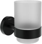 Ravak X07P1309 Kona KN 210.20BLM pohártartó üvegpohárral, matt fekete (X07P1309)