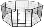 FEANDREA 8-Paneles Kisállat Kifutó Fém Kutyakennel Összecsukható Fekete (EUZ-PPK88H)