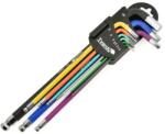  Tvardy hosszított HEX imbuszkulcs készlet S2 színes 9db T00120 (T00120)