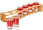 Relaxdays Placă de shot-uri Relaxdays din bambus cu 6 pahare (10090171) Pahar