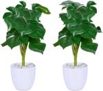 Relaxdays Set de 2 plante artificiale Monstera Relaxdays (10097130)