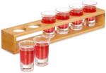 Relaxdays Placă de shot-uri Relaxdays din bambus cu 6 pahare (10090163) Pahar