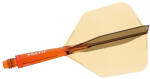 Cuesoul Fluturas si tija darts Cuesoul ROST 77, portocaliu transparent, fluturas Big Wing, tija scurta (CS165539)