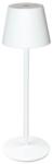 TRACON Lampă decorativă LED de birou, din metal, albă, cu acumulator 3.5W, 3000K, 3, 7V, 3600 mAh, Li-Ion, 200lm , 10h, IP20 (RLMW)