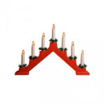  Gyertyapiramis, 7 db LED-es világítással, piros műanyag, 3 funkció (KAL-02)