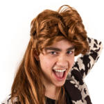  80-as évek parókája, hosszú haj, gyömbér (PER1-110)