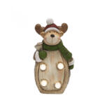  LED-es kerámia asztali dísz, rénszarvas, 4 db LED (KDC-17)