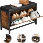 VASAGLE Cipősszekrény Kényelmes Bőr Ülőfelülettel, kihúzható ajtóval, sok hellyel (szafka ławka na buty)