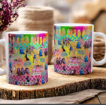 Deconline Crafts Egyedi neves KPOP "Démonadászok" RAINBOW bögre személyre szabható fehér (DO59431-CERAMIC-MUG)