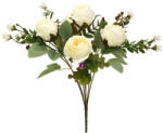 D&D Selyemvirág rózsa csokor 30 cm fehér - DD61200 (DD61200)